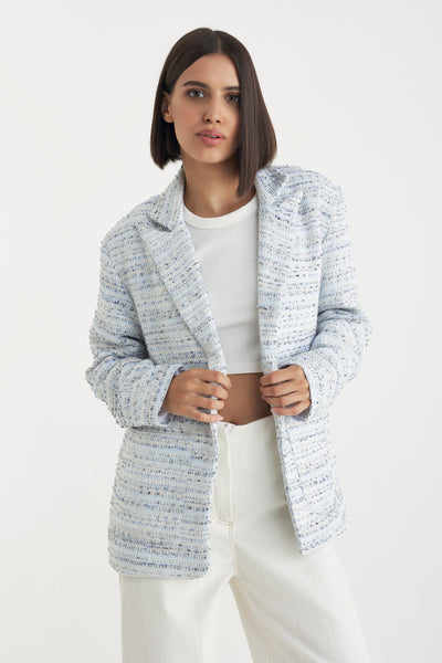 SACOU OVERSIZE DIN TWEED MADAME PRESIDENT BLUE